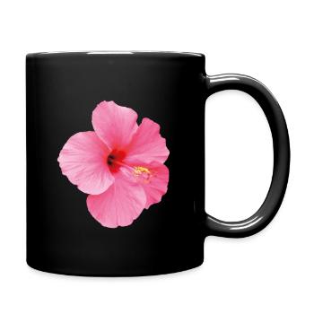 belle fleur d’hibiscus en rose - Mug uni - noir - Droite