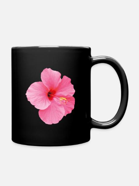 belle fleur d’hibiscus en rose - Mug uni - noir