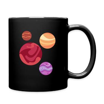 Planeten - Tasse einfarbig - Schwarz - Rechts