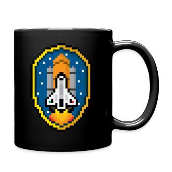 Badge de la navette spatiale (Pixel art/Space Badge) - Mug uni - noir - Droite
