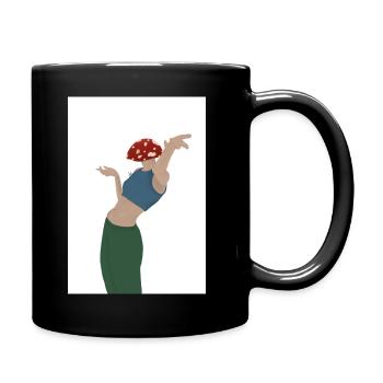 Pilz Person Pose - Tasse einfarbig - Schwarz - Rechts