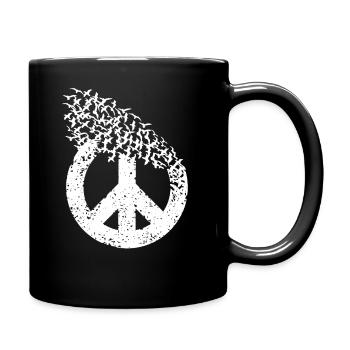Peace Sign Doves of Peace Freedom - Full Colour Mug - black - Right