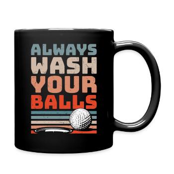 Lavez toujours vos balles Funny Golf - Mug uni - noir - Droite
