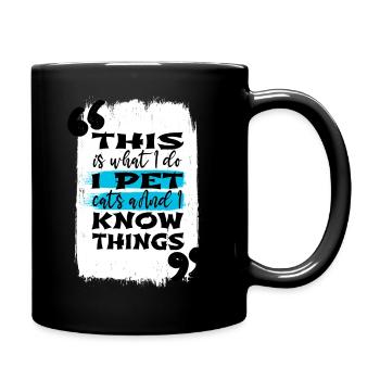 awesome cat humor birthday present idea bow tie - Tasse einfarbig - Schwarz - Rechts
