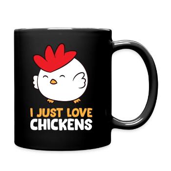 Poulet - J’adore les poulets - Mug uni - noir - Droite