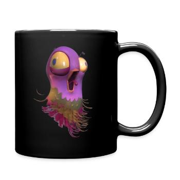 Taube Lustig - Tasse einfarbig - Schwarz - Rechts