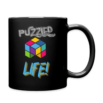 Puzzle ist mein Leben - Tasse einfarbig - Schwarz - Rechts