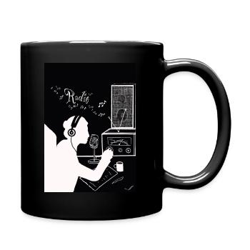 Radio Old school - Tasse einfarbig - Schwarz - Rechts