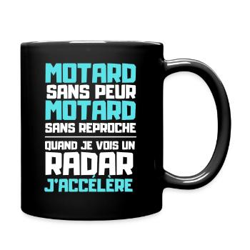 Motard sans peur - Mug uni - noir - Droite