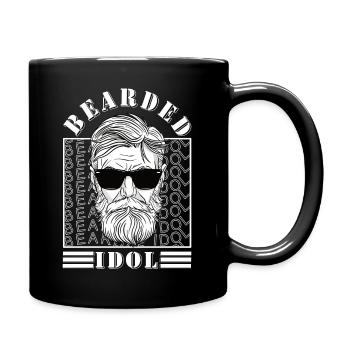 Bärtiges Idol 3 Tage Bart hip Oberlippenbart - Tasse einfarbig - Schwarz - Rechts