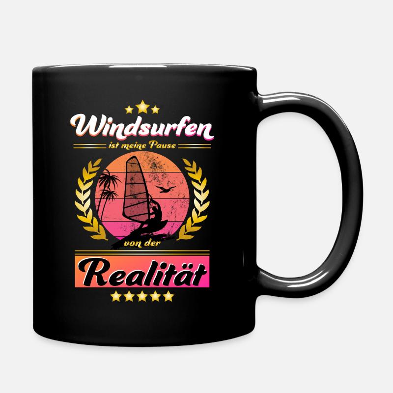 Windsurfen - Tasse einfarbig - Schwarz