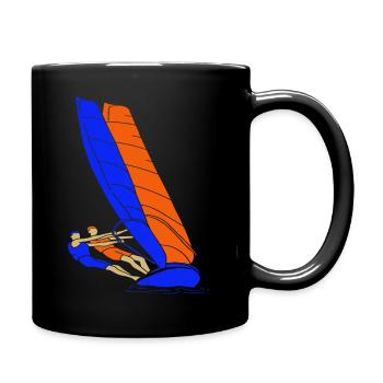 Windsurfen-Sommer-Wassersport - Tasse einfarbig - Schwarz - Rechts