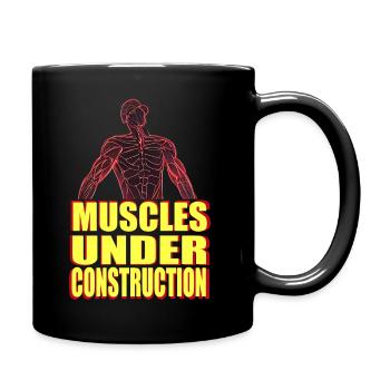 muscles en construction - Mug uni - noir - Droite
