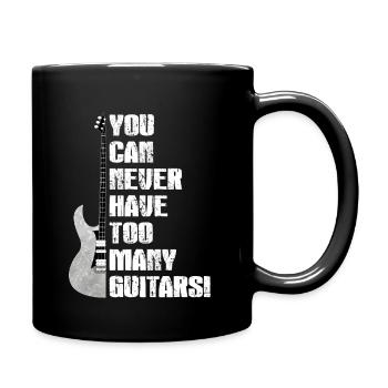 too many guitars - cool outfit for musicians - Full Colour Mug - black - Right