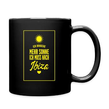 Ibiza Spruch - Tasse einfarbig - Schwarz - Rechts