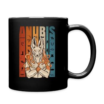 Anubis - Ägyptische Mythologie - Ägypten Gottheit - Tasse einfarbig - Schwarz - Rechts