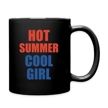 hot summer cool girl - Tasse einfarbig - Schwarz - Rechts