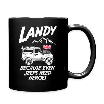 Landy parce que même les jeeps ont besoin de héros - Mug uni - noir - Droite
