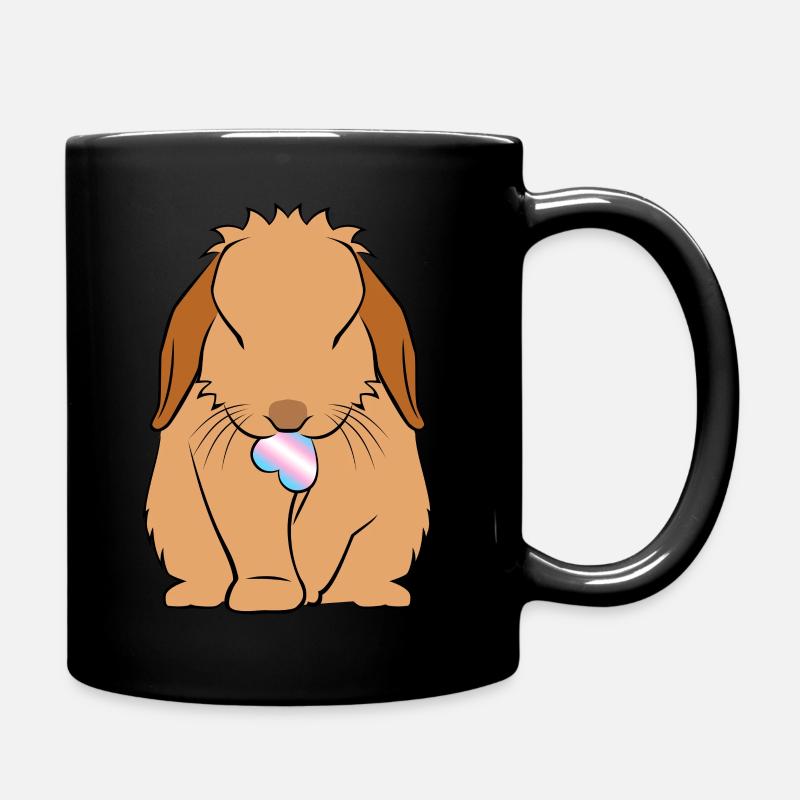 Lapin Lapin LGBT transgenre coeur brun - Mug uni - noir