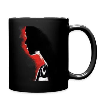 Visage de femme - Mug uni - noir - Droite