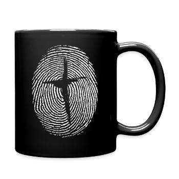 Crist Cross Fingerprint - Tasse einfarbig - Schwarz - Rechts
