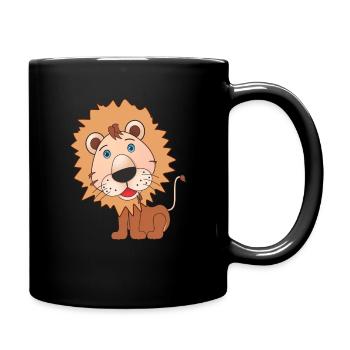 Löwe - Tasse einfarbig - Schwarz - Rechts
