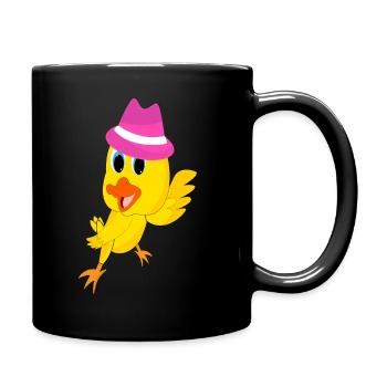 Freches Küken - Tasse einfarbig - Schwarz - Rechts