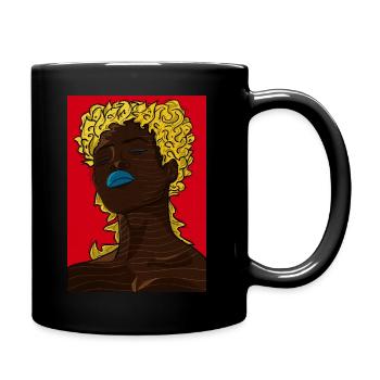 Portrait of a black woman - Mug uni - noir - Droite