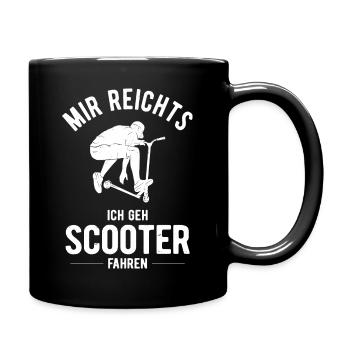 Mir Reichts Stunt Scooter Roller Tretroller Spruch - Tasse einfarbig - Schwarz - Rechts