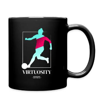 Virtuoser Frauenfußball - Tasse einfarbig - Schwarz - Rechts