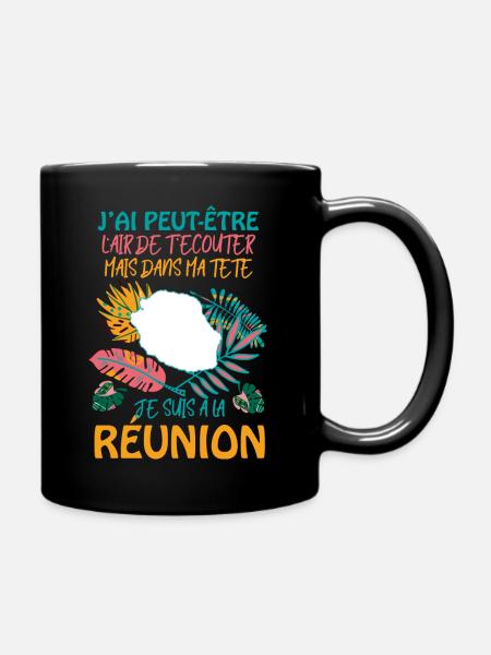 Réunion De Mon Coeur je T'aime - Mug uni - noir