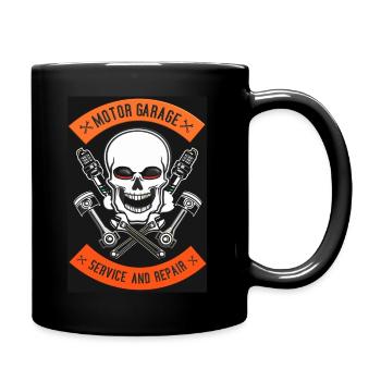 Motor Garage - Tasse einfarbig - Schwarz - Rechts
