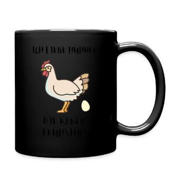Huhn - Tasse einfarbig - Schwarz - Rechts