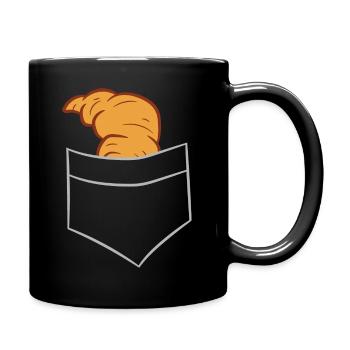 Croissant - Dans la poche de poitrine / poche de chemise - Mug uni - noir - Droite