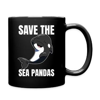 Save The Sea Pandas Orca - Tasse einfarbig - Schwarz - Rechts