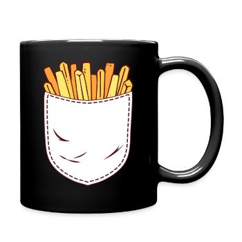 Pommes Frites in Brusttasche Logo Pommes Frites Li - Tasse einfarbig - Schwarz - Rechts