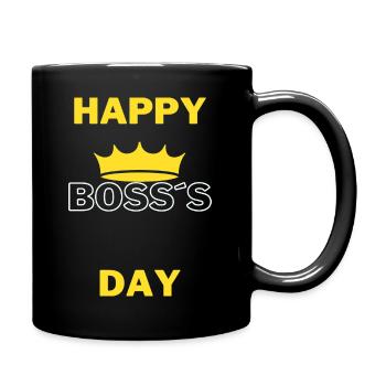 T-Shirt Happy Bosss Day Geschenk Chef Vorgesetzter - Tasse einfarbig - Schwarz - Rechts