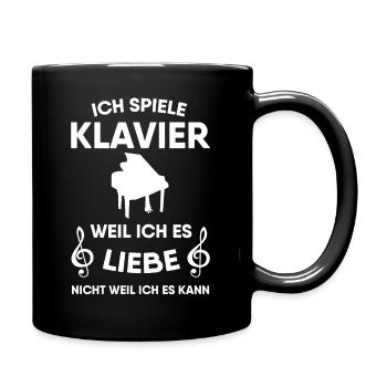 Klavier - Tasse einfarbig - Schwarz - Rechts