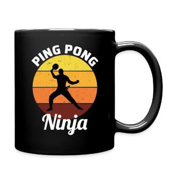 Ping Pong Tennis de Table Ninja Warrior Vintage Rétro - Mug uni - noir - Droite