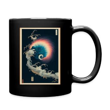 Japanese Nebula Rainbow Design - Full Colour Mug - black - Right