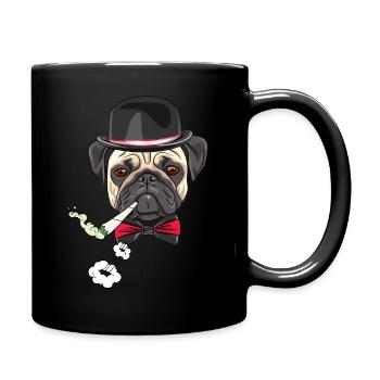 Smoking Pug - Full Colour Mug - black - Right
