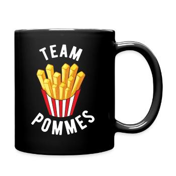 Team Pommes French Fries Crew Pommes Frites Fritte - Tasse einfarbig - Schwarz - Rechts