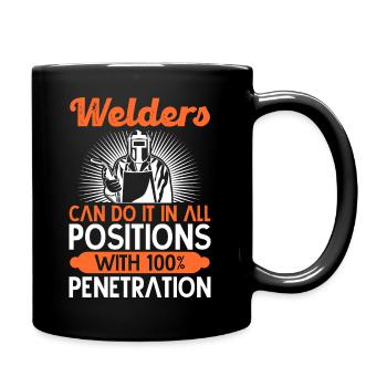 welders can do it in all positions Design for a - Full Colour Mug - black - Right