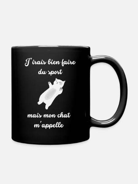 Idée cadeau femme homme chat humour sport - Mug uni - noir