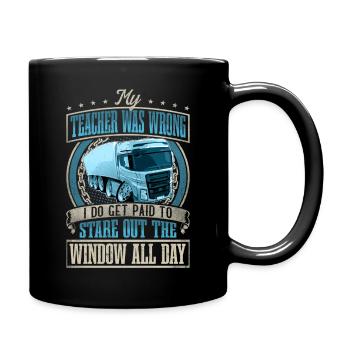 LKW Fahrer - Tasse einfarbig - Schwarz - Rechts