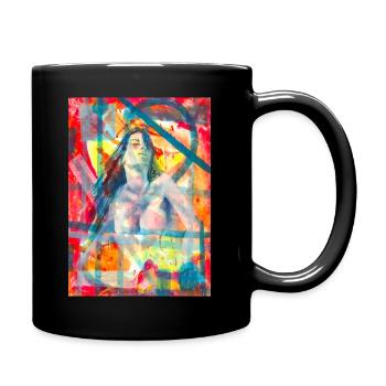 Abstrakte Malerei - Surrealist - Tasse einfarbig - Schwarz - Rechts