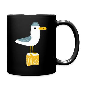 Möwe - Tasse einfarbig - Schwarz - Rechts