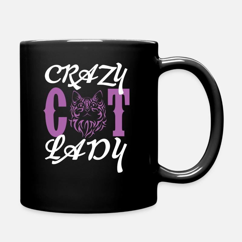 Cazy Cat Lady, Katzenfans, Catmom Geschenk - Tasse einfarbig - Schwarz