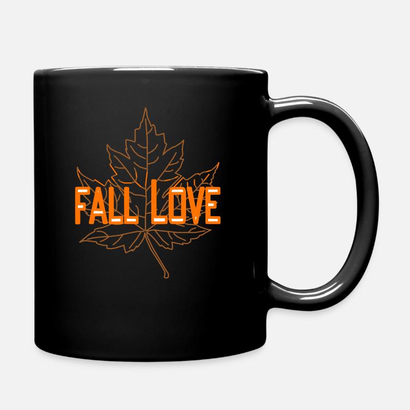 fall love Herbst orange - Tasse einfarbig - Schwarz