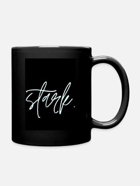 ich bin stark. jesaja 41,10. schwarz hinterlegt - Tasse einfarbig - Schwarz